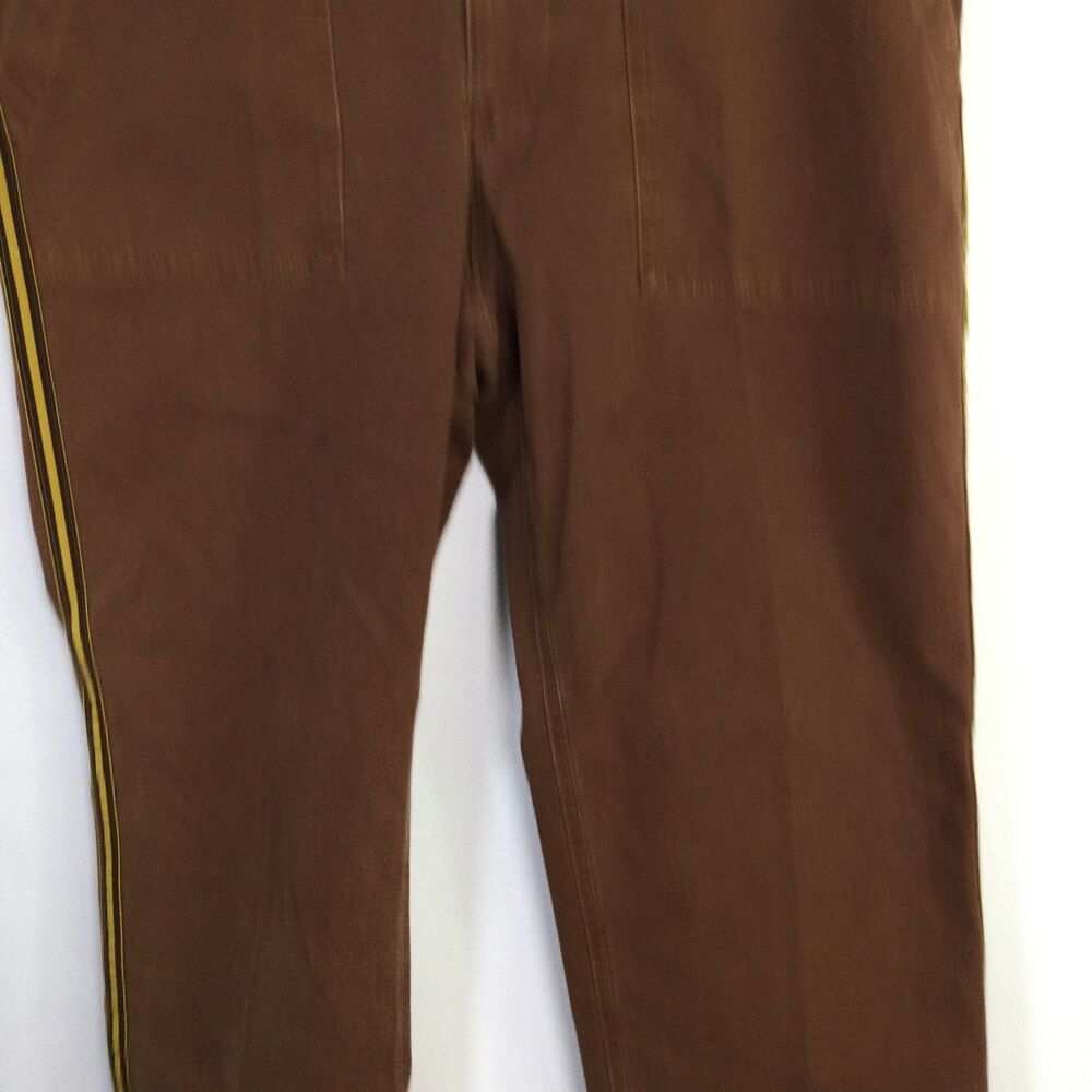 Nili Lotan Womens Jenna Crop Twill Pants Mid-Rise Straight Leg Brown Size 28 - Picture 2 of 11